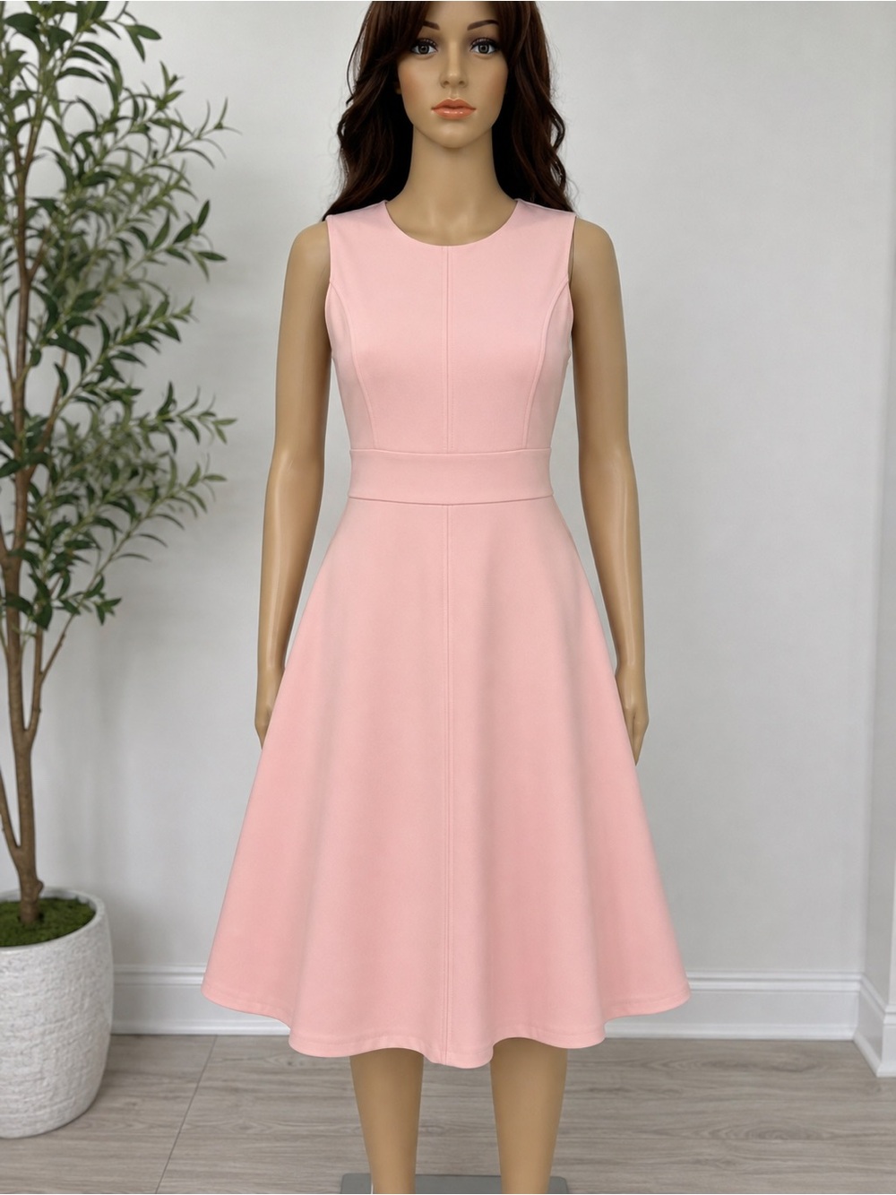 Pink Sleeveless Fit & Flare Midi Dress size 12